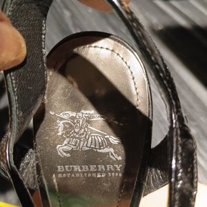 Burberry Black Leather Sandals